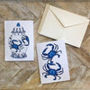Blue & White Crabs Boxed Note Card Set