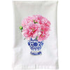 Peonies in Chinoiserie Flour Sack Towel