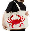 Red Crab XL Zipper Tote