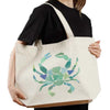 Sea Glass Crab XL Zipper Tote