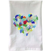 Sea Glass Heart Flour Sack Towel